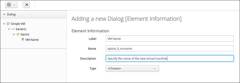 add a new element to ask for the VM name