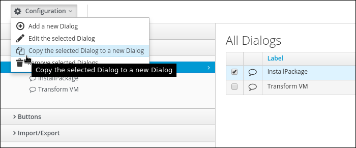 copy install package service dialog