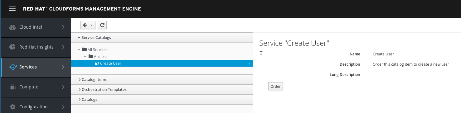 navigate to service catalog